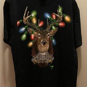 Festive Black Deer Graphic Tee